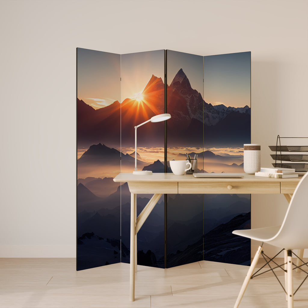 MOUNTAINS AT DAWN 4-Panel Room Divider