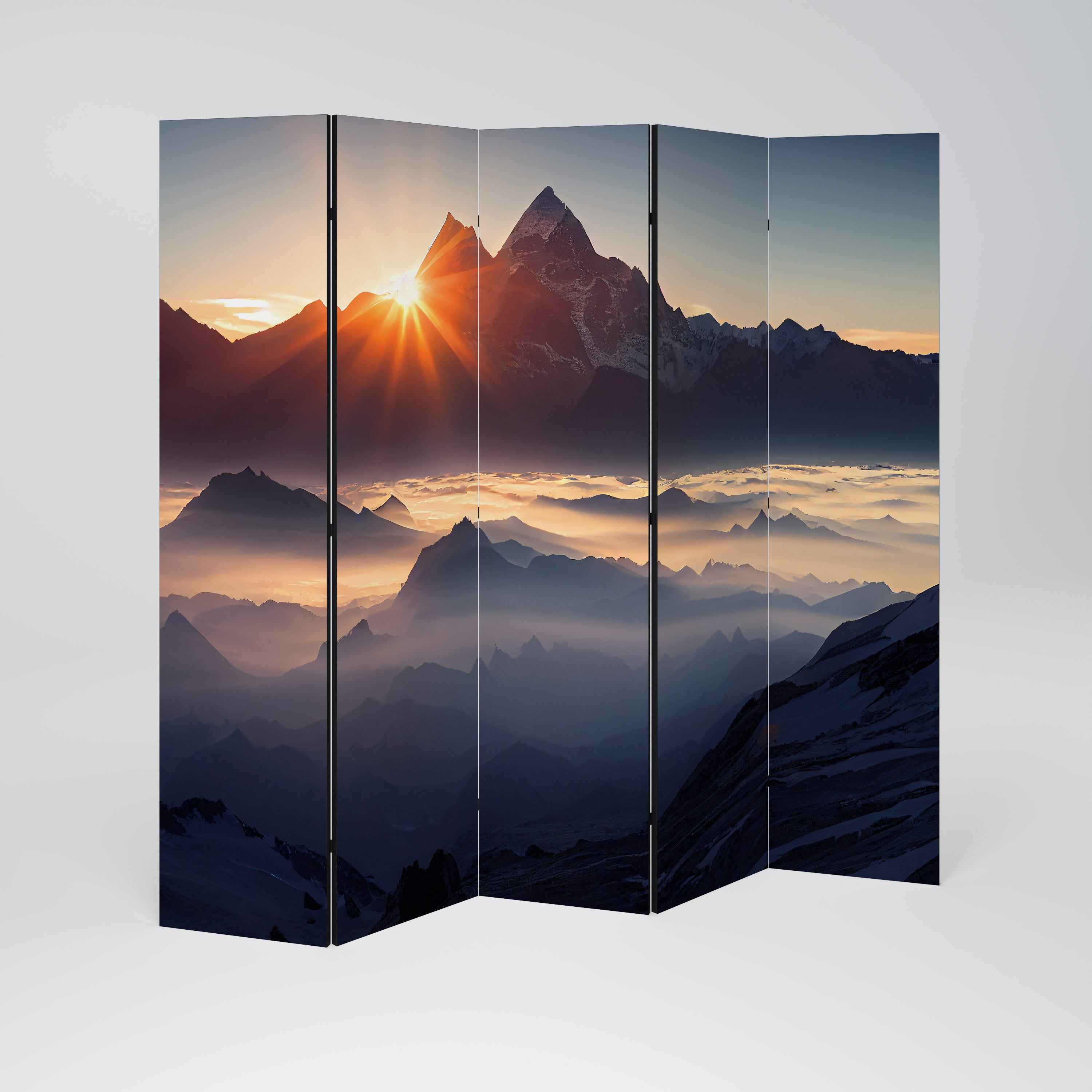 MOUNTAINS AT DAWN 5-Panel Room Divider