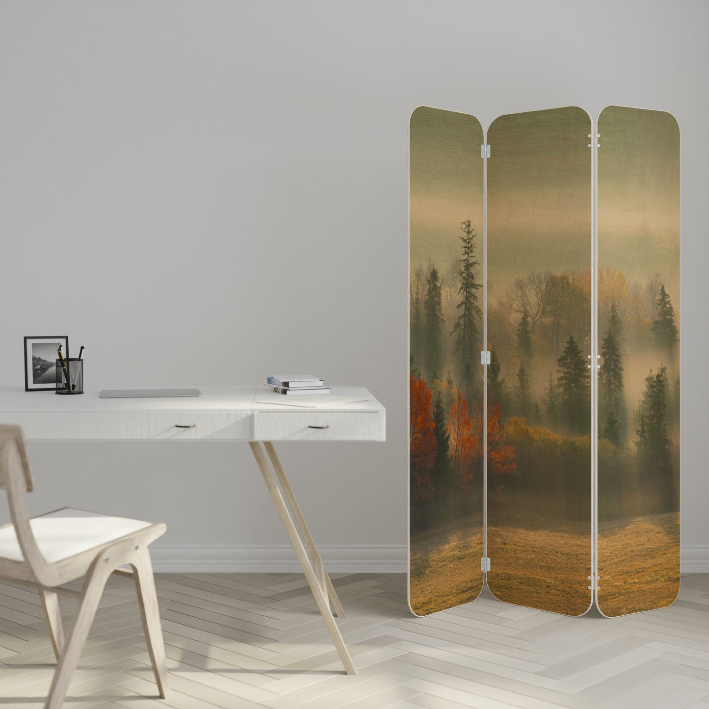 GILDING HOURS 3-Panel Plywood Room Divider