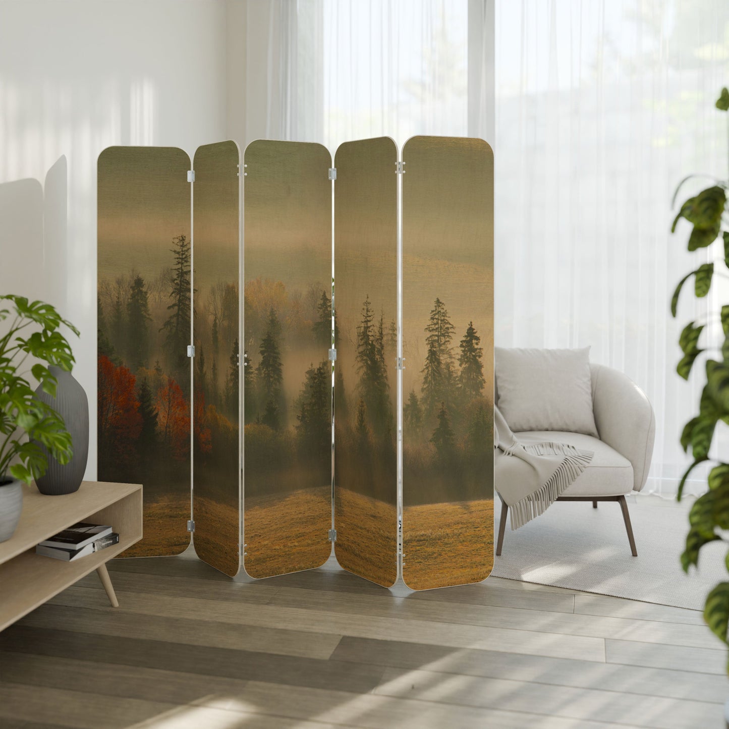 GILDING HOURS 5-Panel Plywood Room Divider