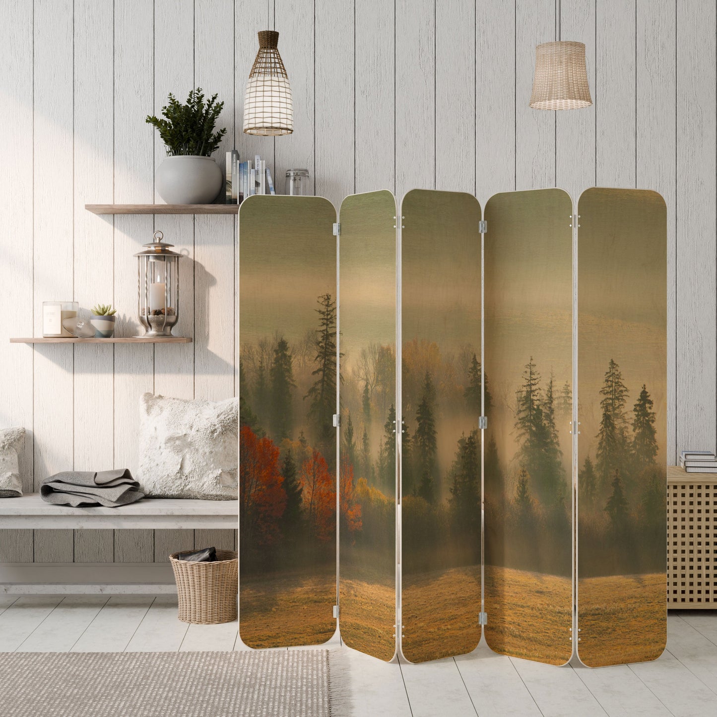 GILDING HOURS 5-Panel Plywood Room Divider