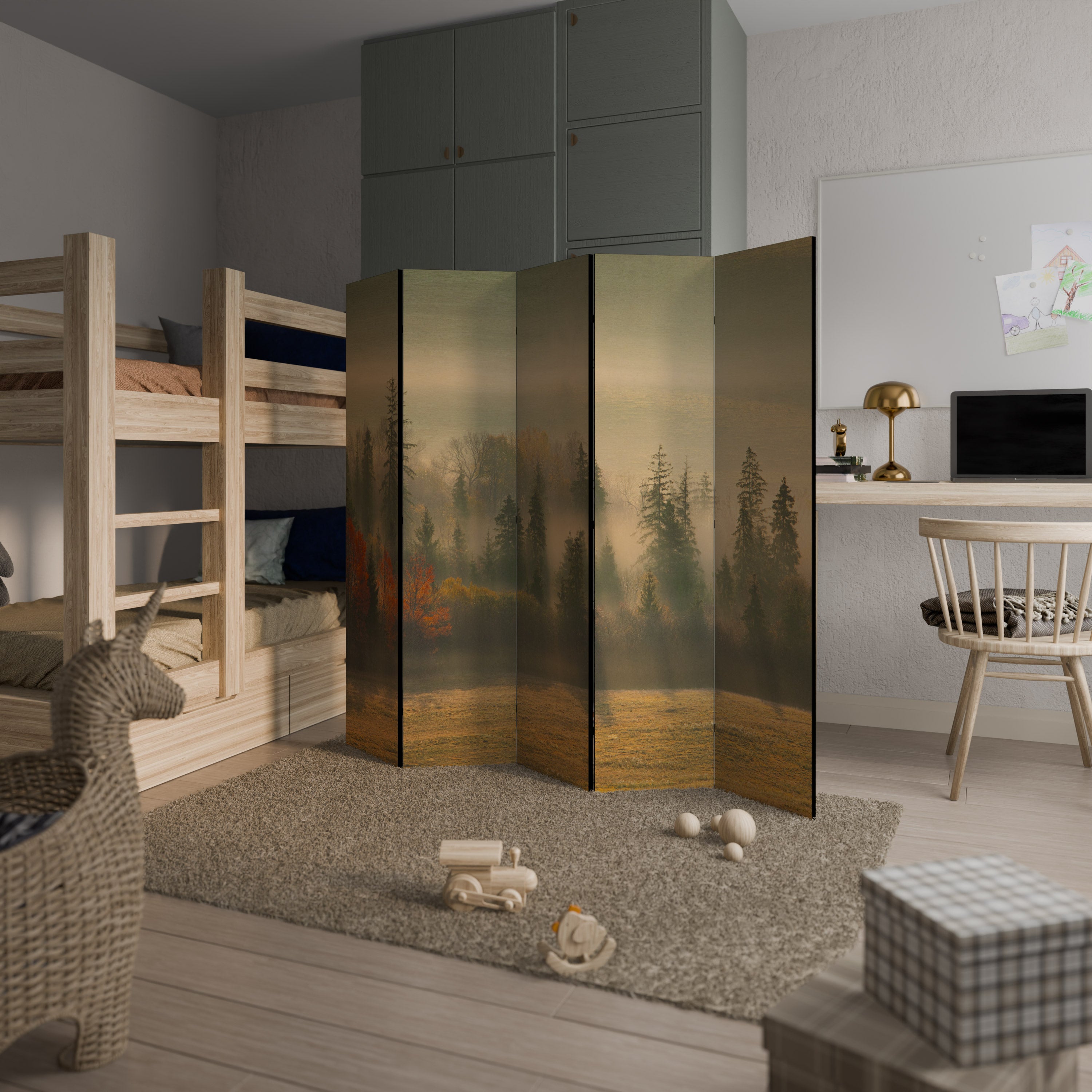 GILDING HOURS 5-Panel Room Divider