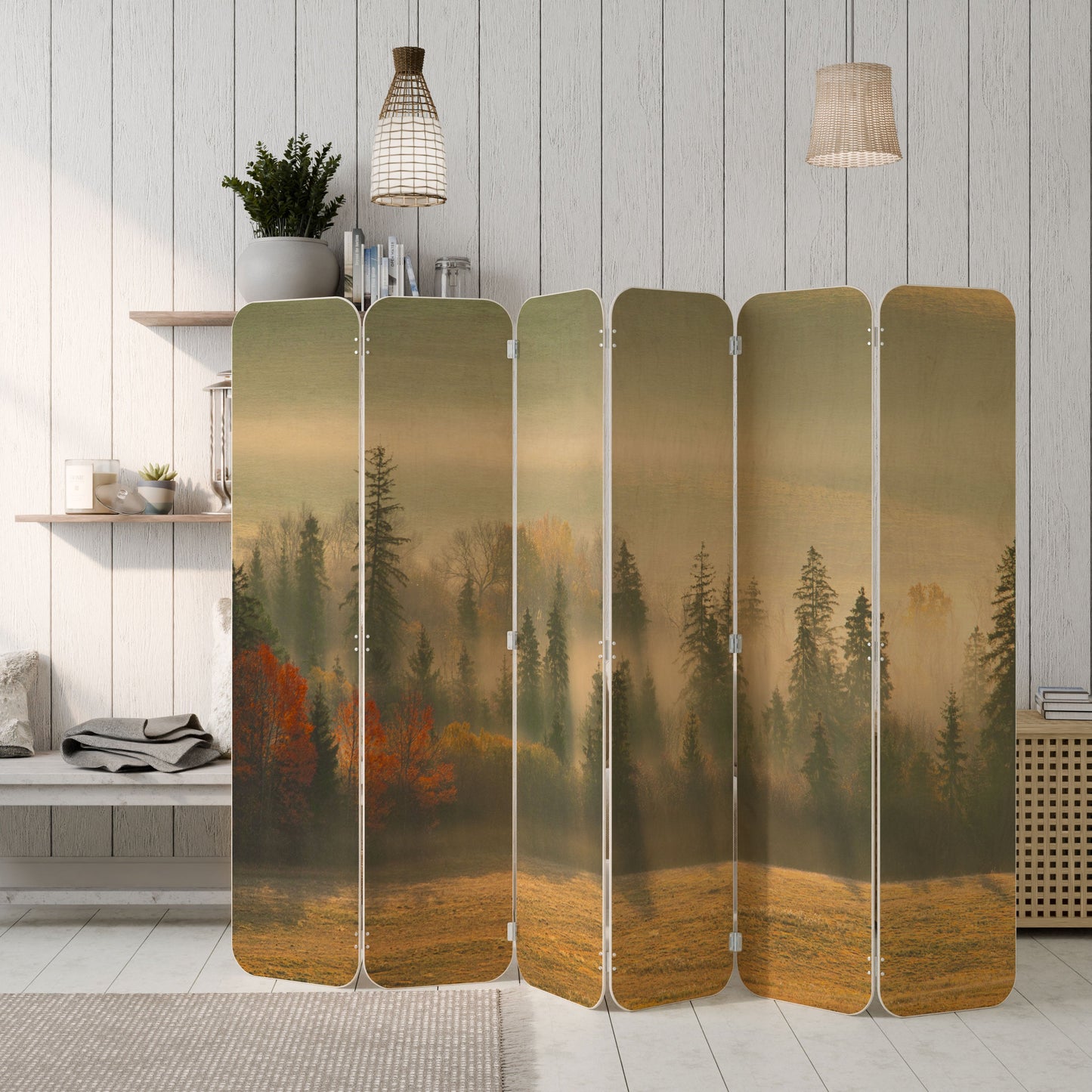 GILDING HOURS 6-Panel Plywood Room Divider