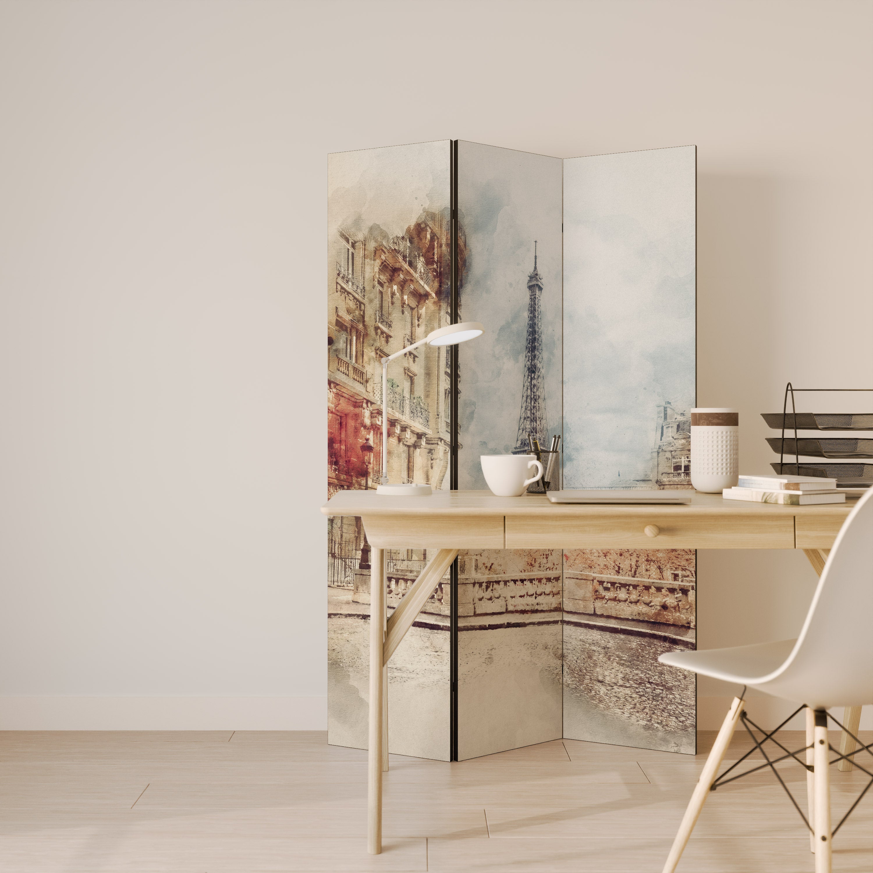 PARISIAN DAYDREAM Dekorativ rumsavdelare – 3 paneler