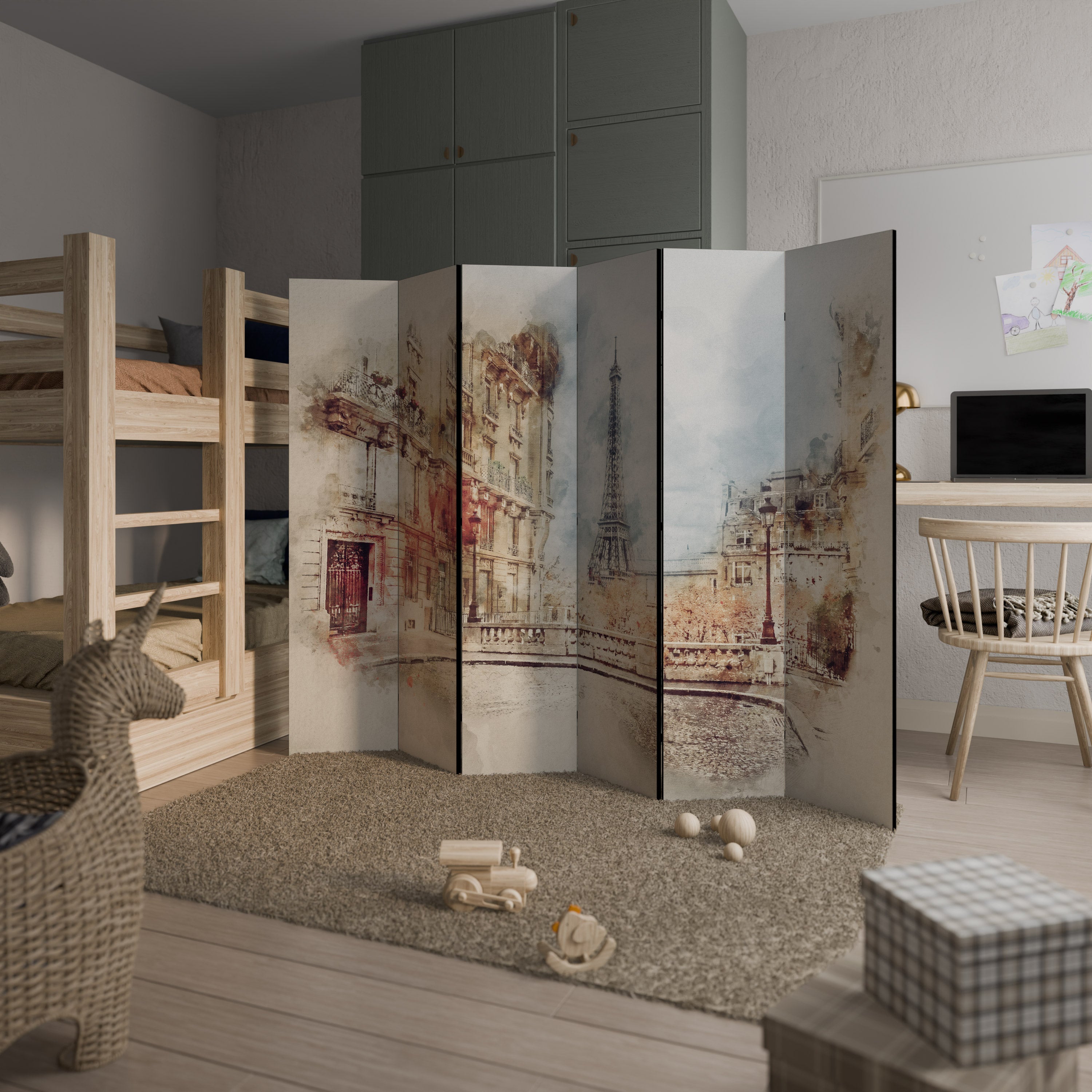 PARISIAN DAYDREAM 6-Panel Room Divider