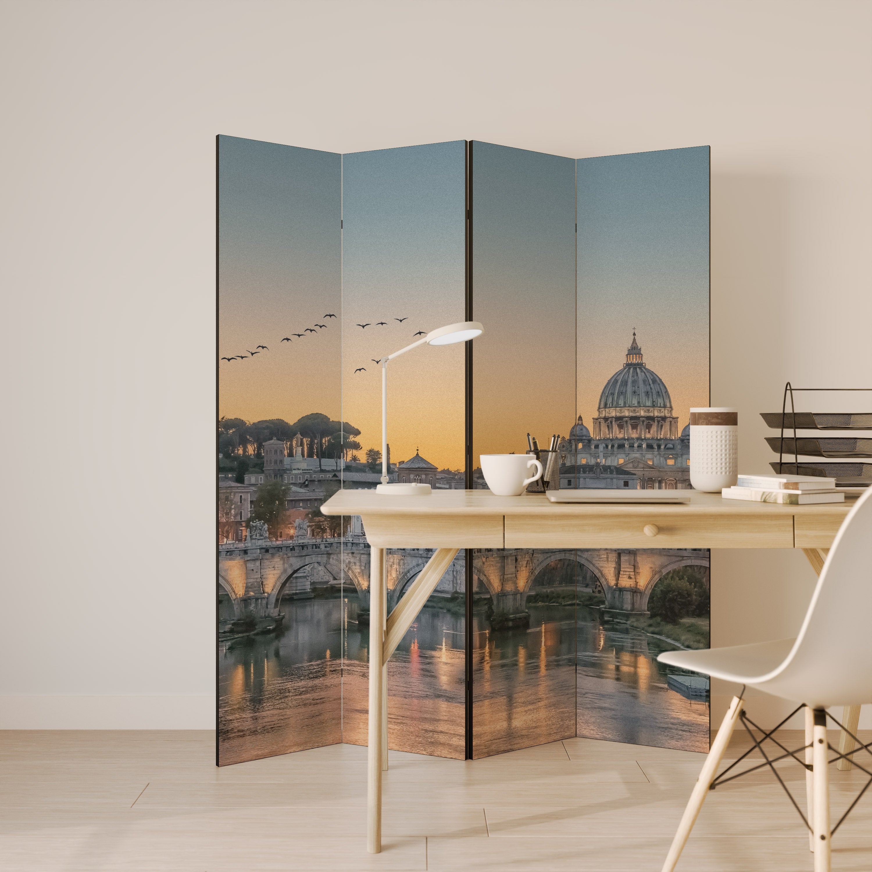 REFLECTIONS OF ROME 4-Panel Room Divider
