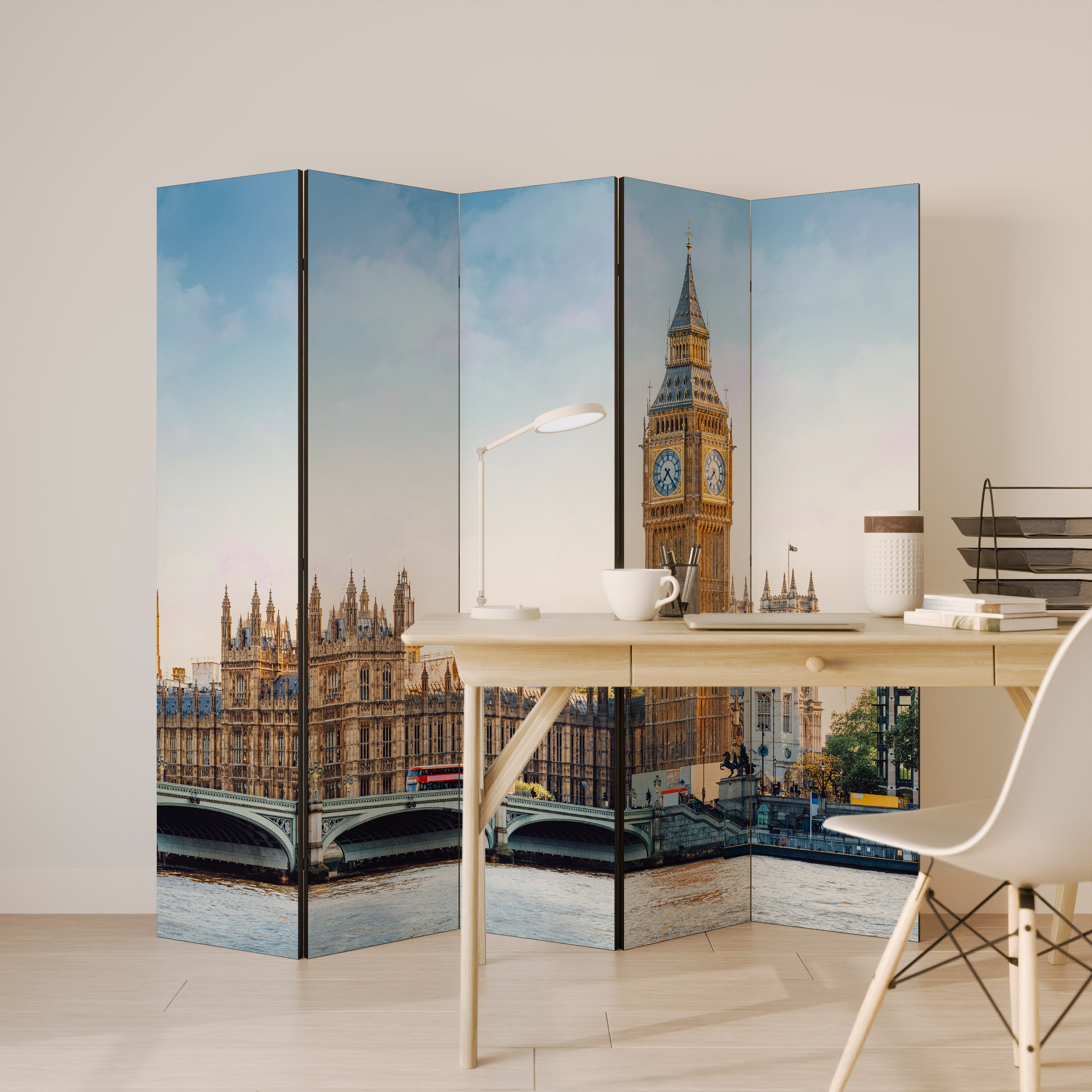 TIMELESS LONDON ELEGANCE Dekorativ rumsavdelare – 5 paneler