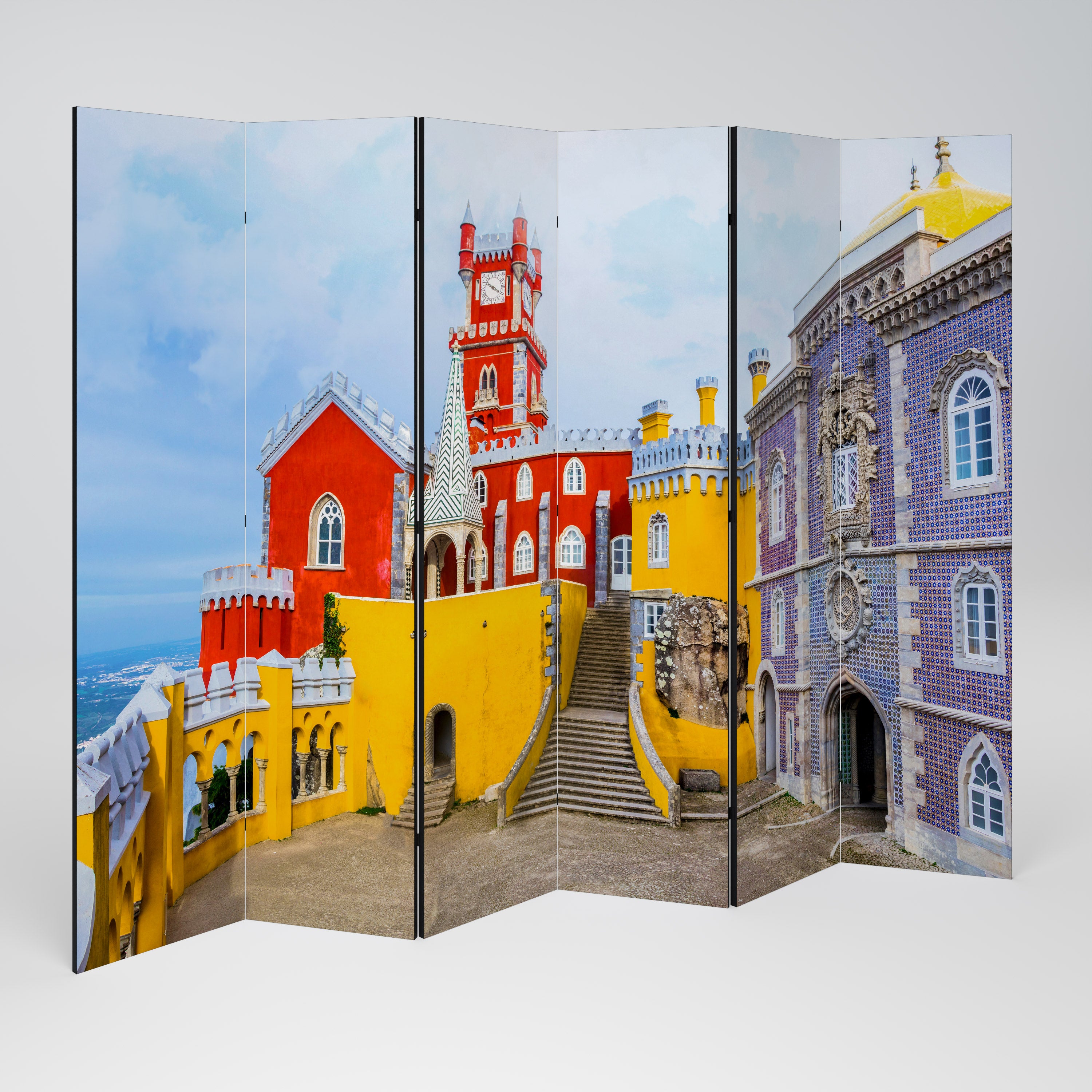 COLORFUL CASTLE CORRIDORS 6-Panel Room Divider