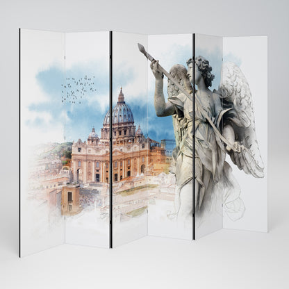 MYSTICAL CITYSCAPE RELIC Biombo de 6 paneles