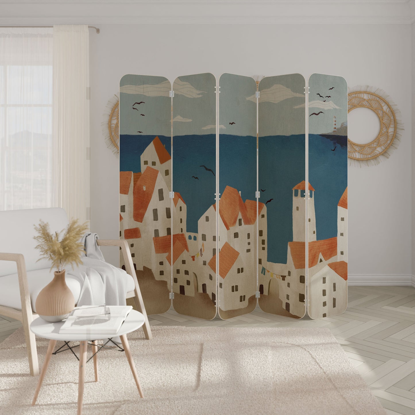 COASTLAND VILLAGE 5-Panel Plywood Room Divider