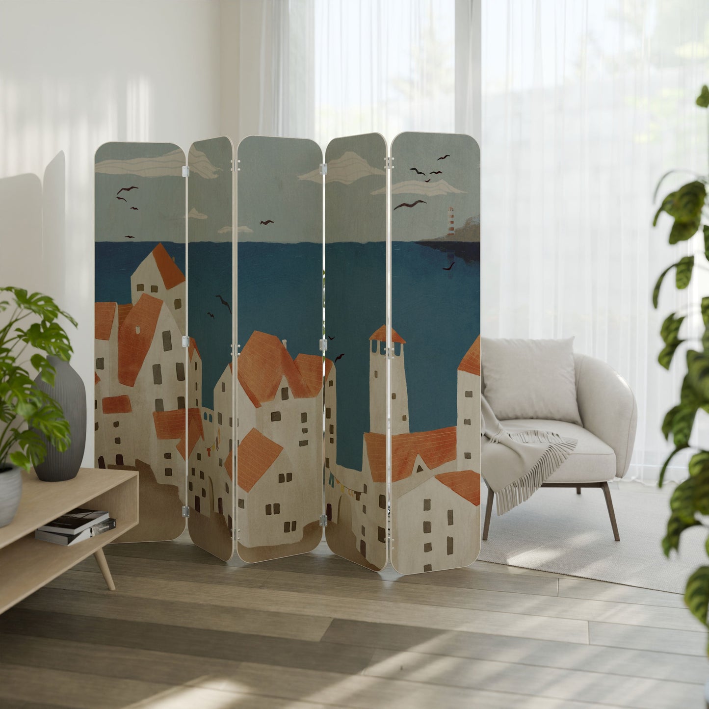 COASTLAND VILLAGE 5-Panel Plywood Room Divider