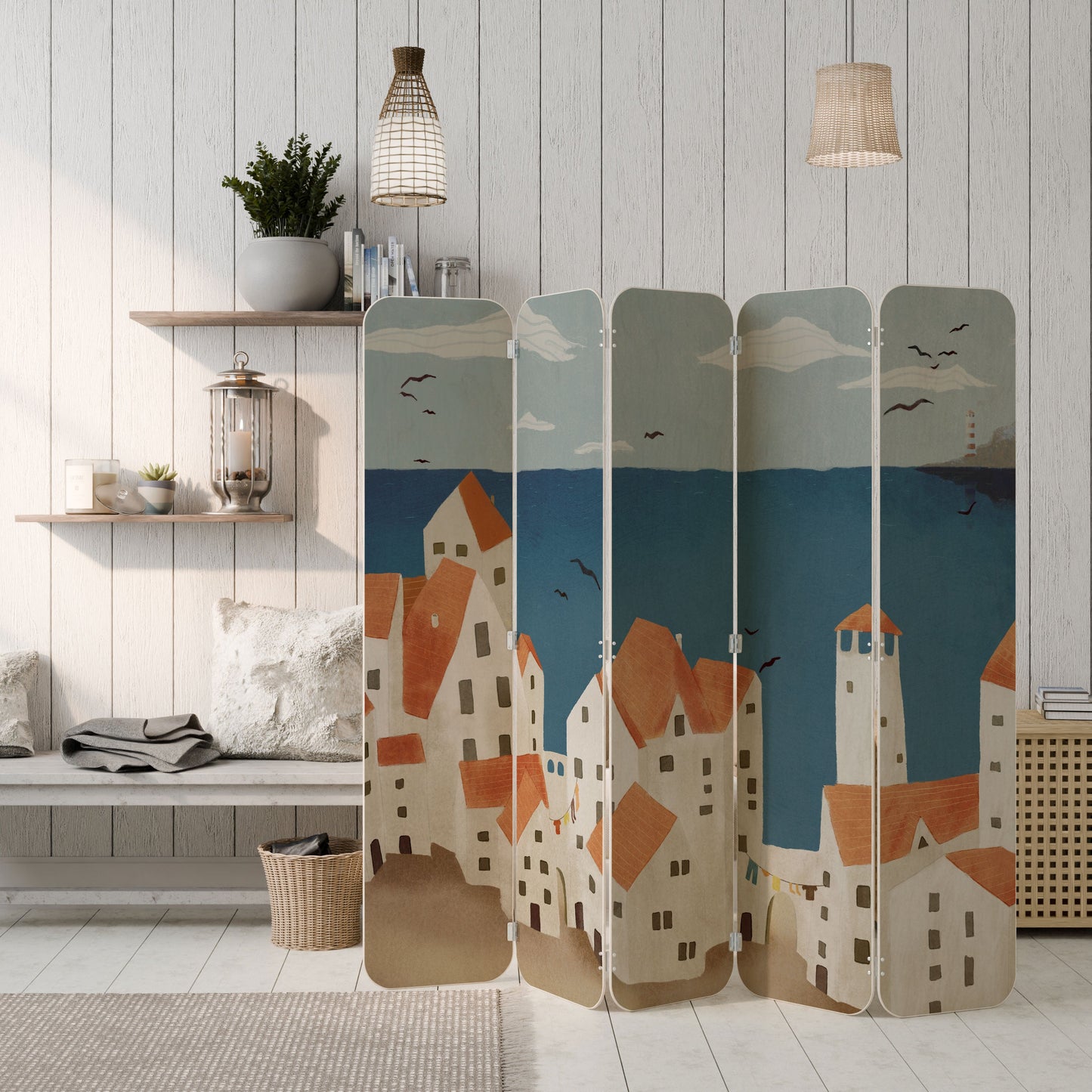 COASTLAND VILLAGE 5-Panel Plywood Room Divider