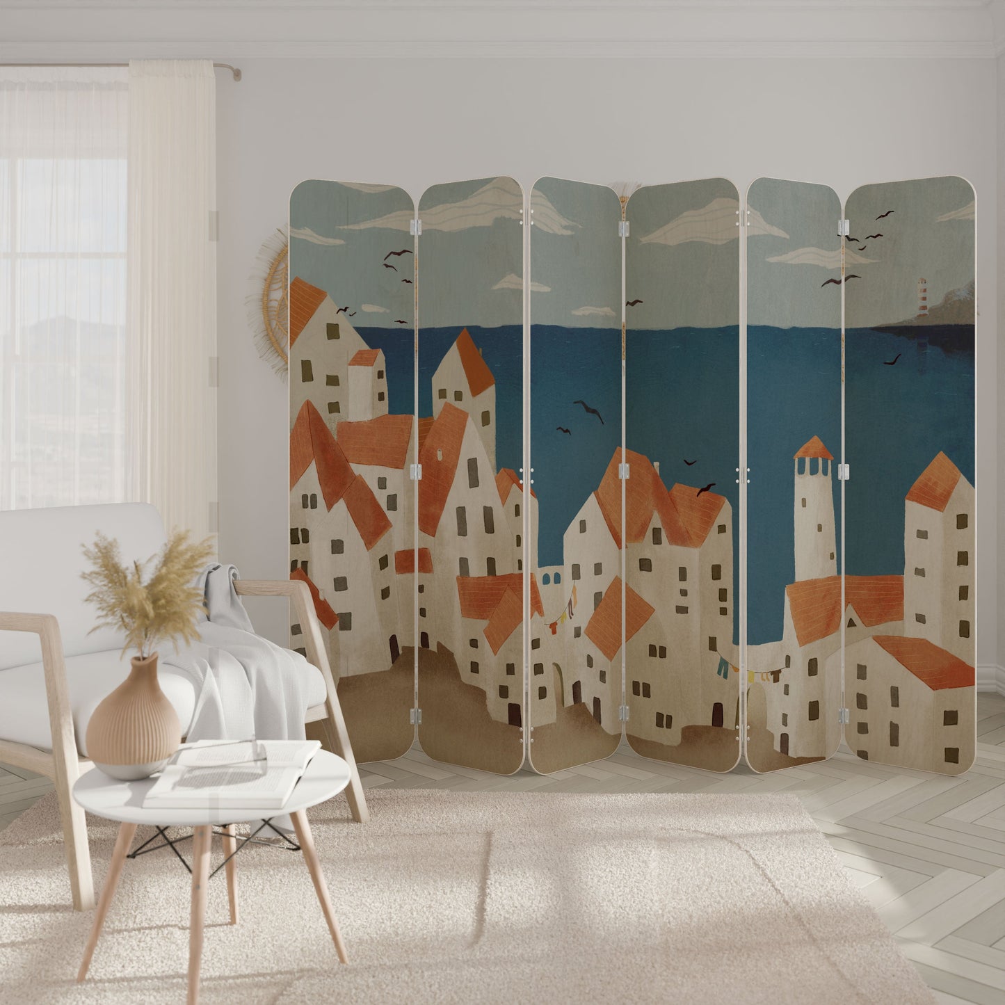 COASTLAND VILLAGE 6-Panel Plywood Room Divider