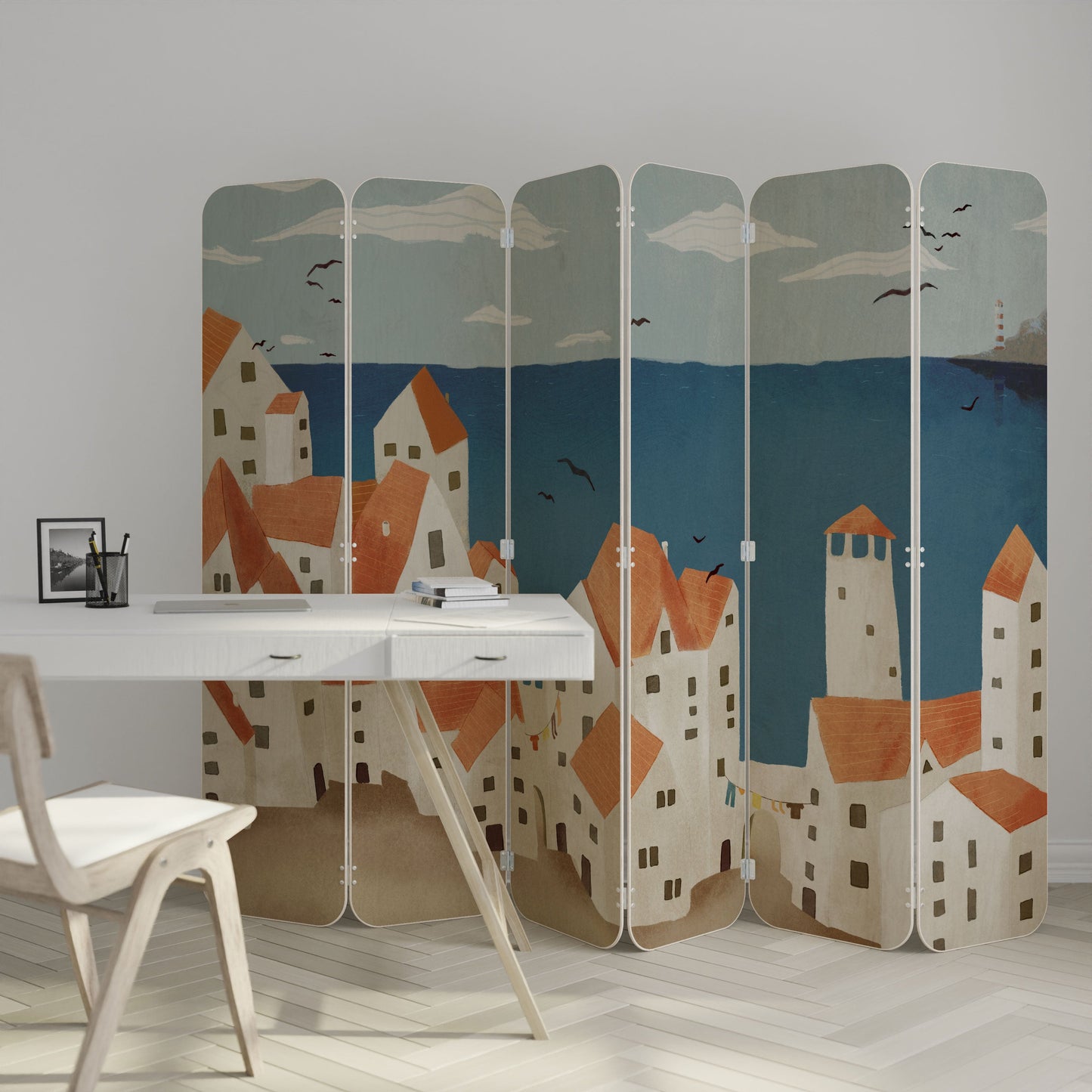 COASTLAND VILLAGE 6-Panel Plywood Room Divider