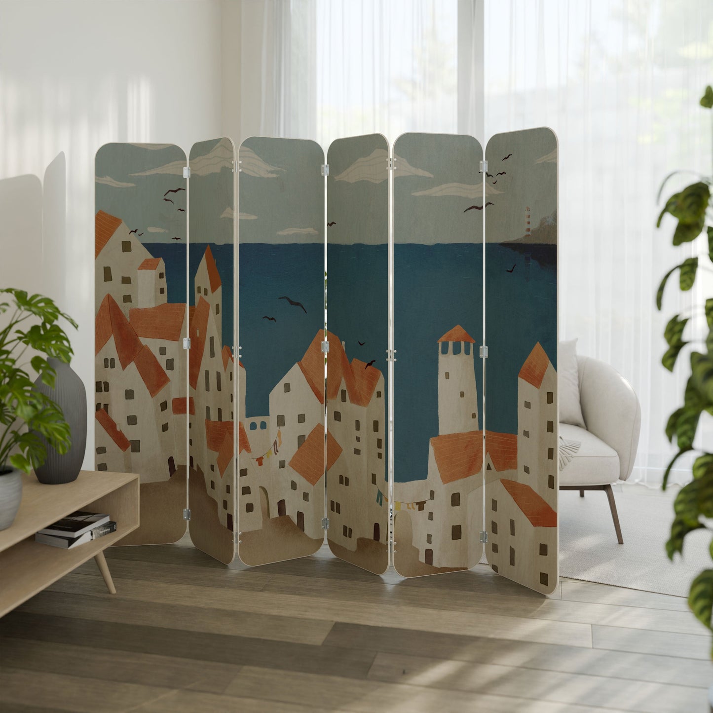 COASTLAND VILLAGE 6-Panel Plywood Room Divider