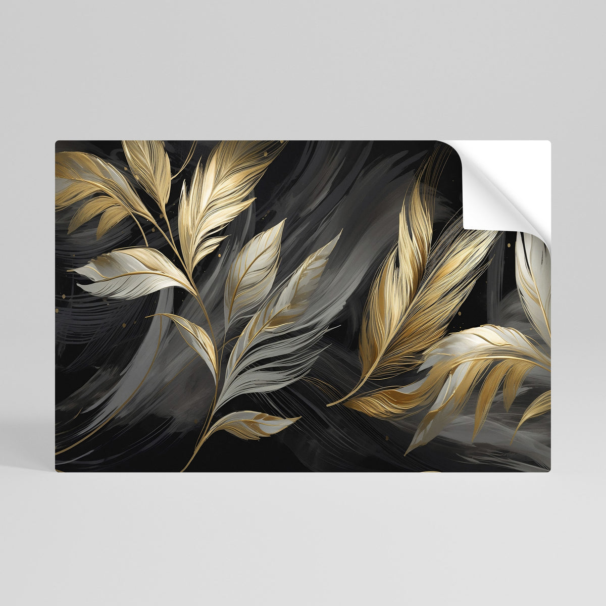 MYSTIC GOLD LEAVES Póster Autocolante Horizontal