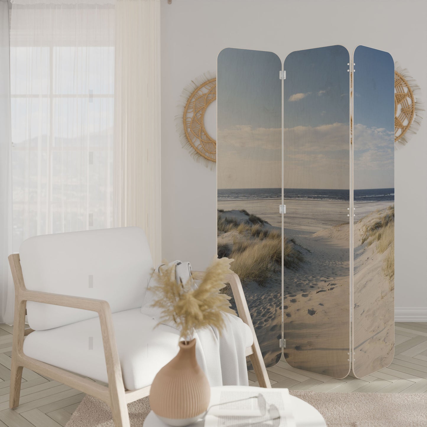 SEASIDE DREAMING 3-Panel Plywood Room Divider