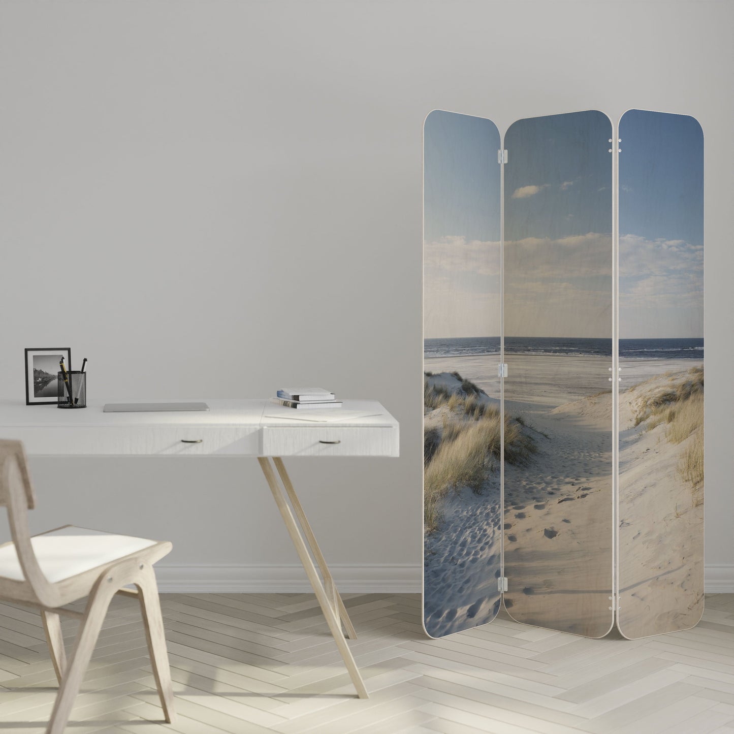 SEASIDE DREAMING 3-Panel Plywood Room Divider