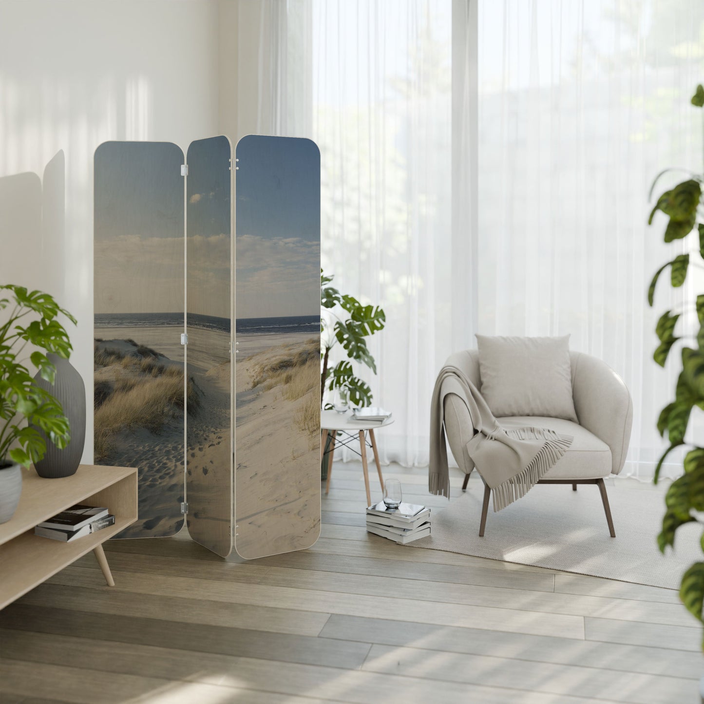 SEASIDE DREAMING 3-Panel Plywood Room Divider