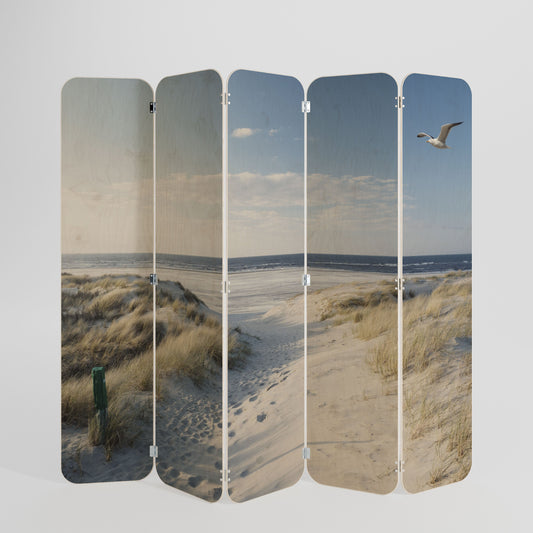 SEASIDE DREAMING 5-Panel Plywood Room Divider