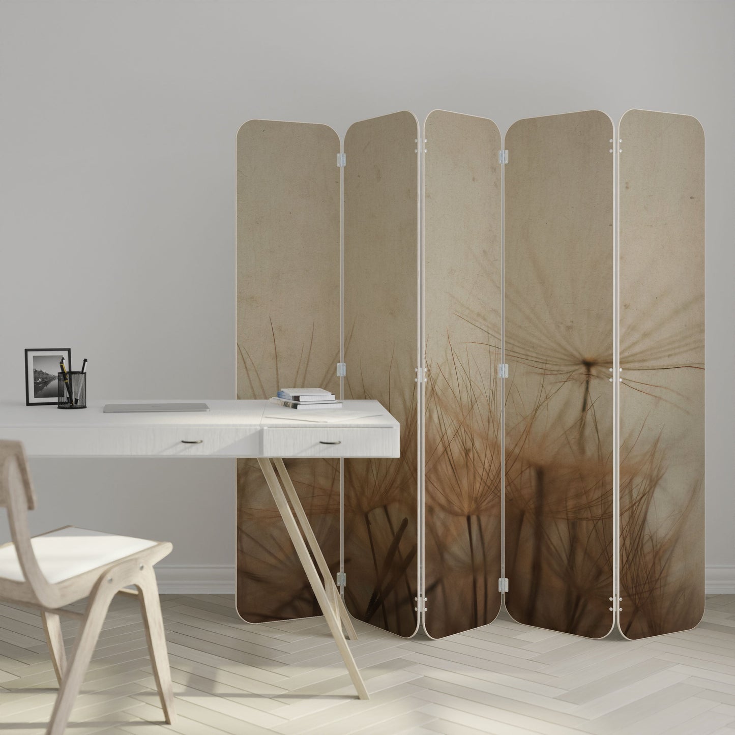 EARTH BREATH 5-Panel Plywood Room Divider