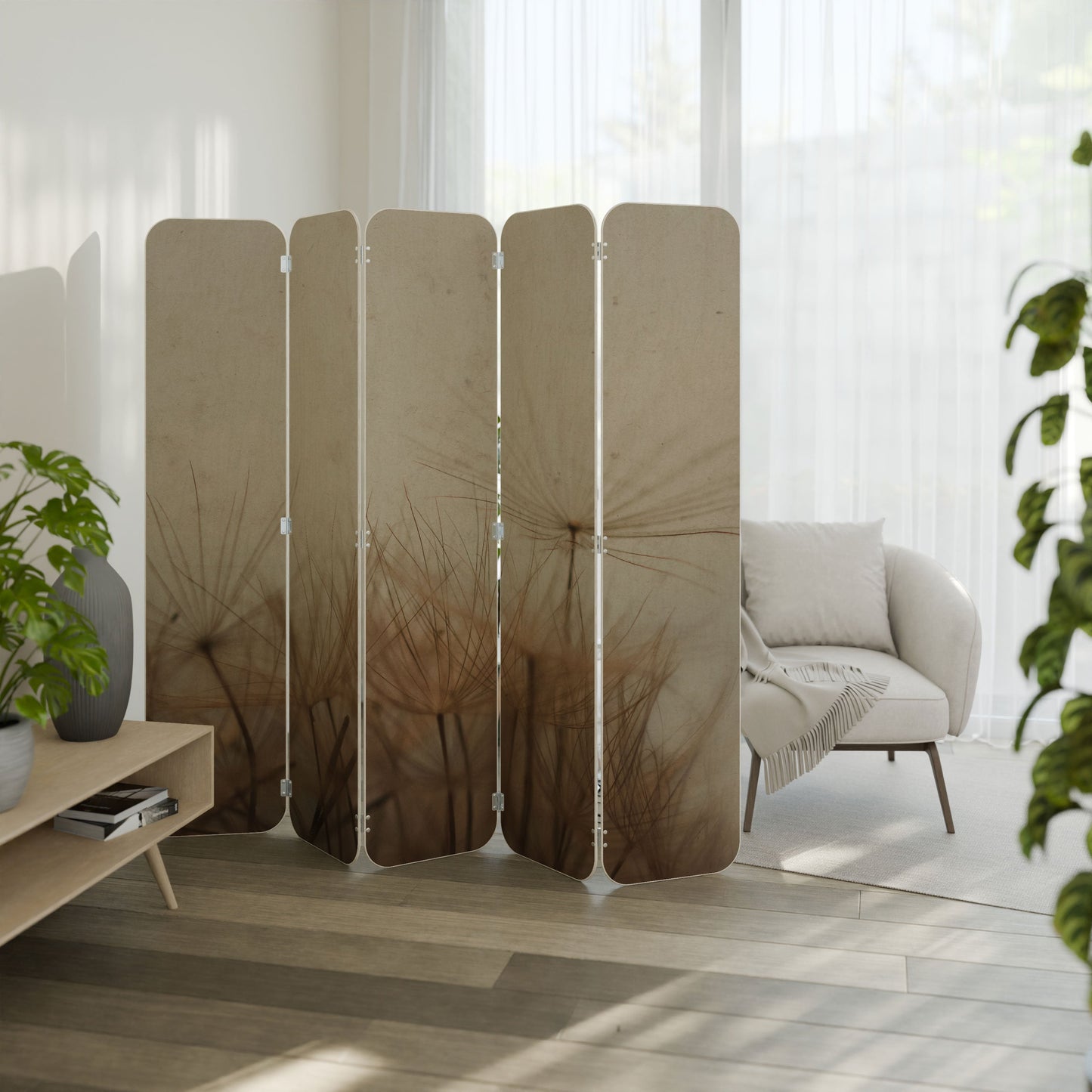 EARTH BREATH 5-Panel Plywood Room Divider