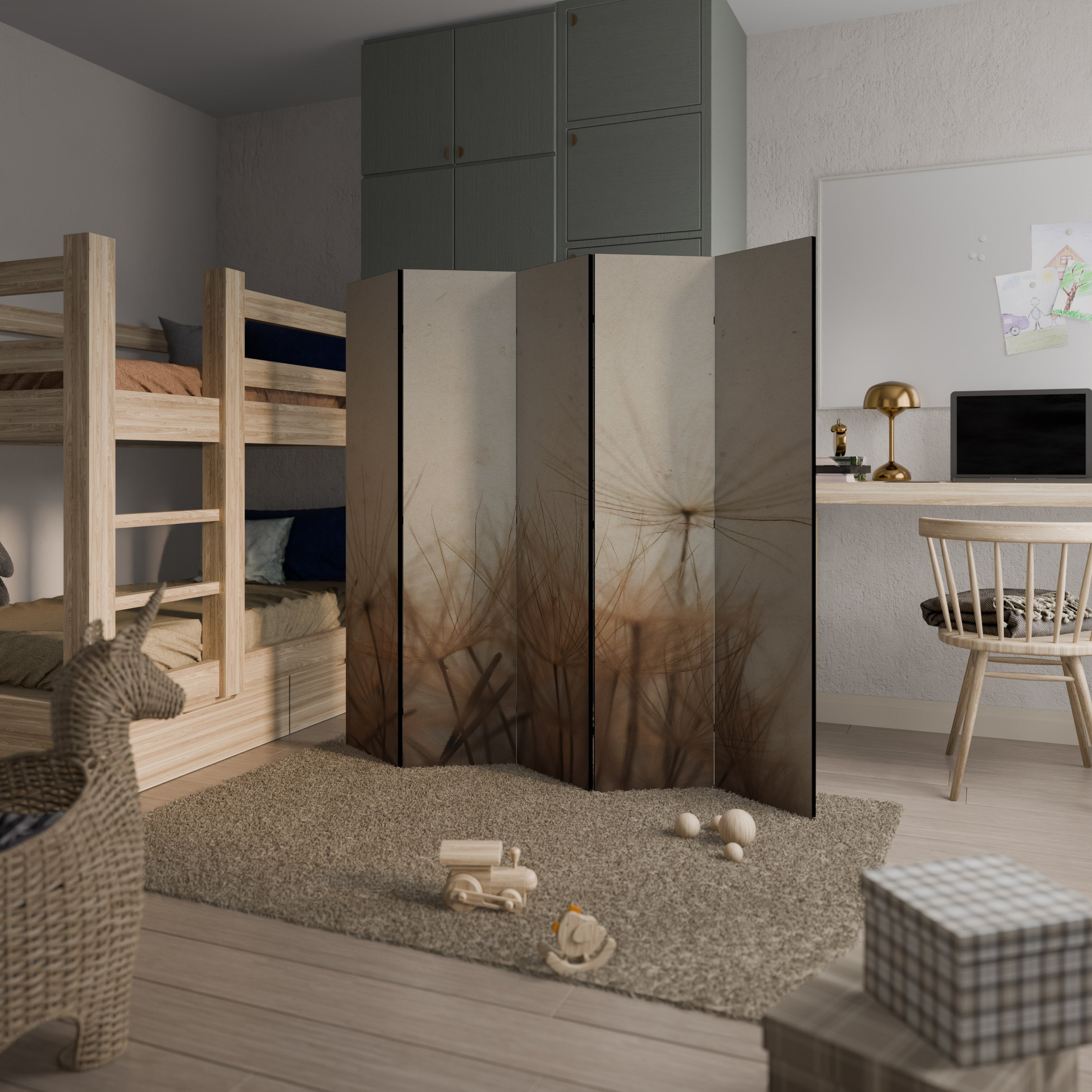 EARTH BREATH Dekorativ rumsavdelare – 5 paneler