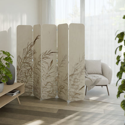 WHISPERING WINDS 5-Panel Plywood Room Divider