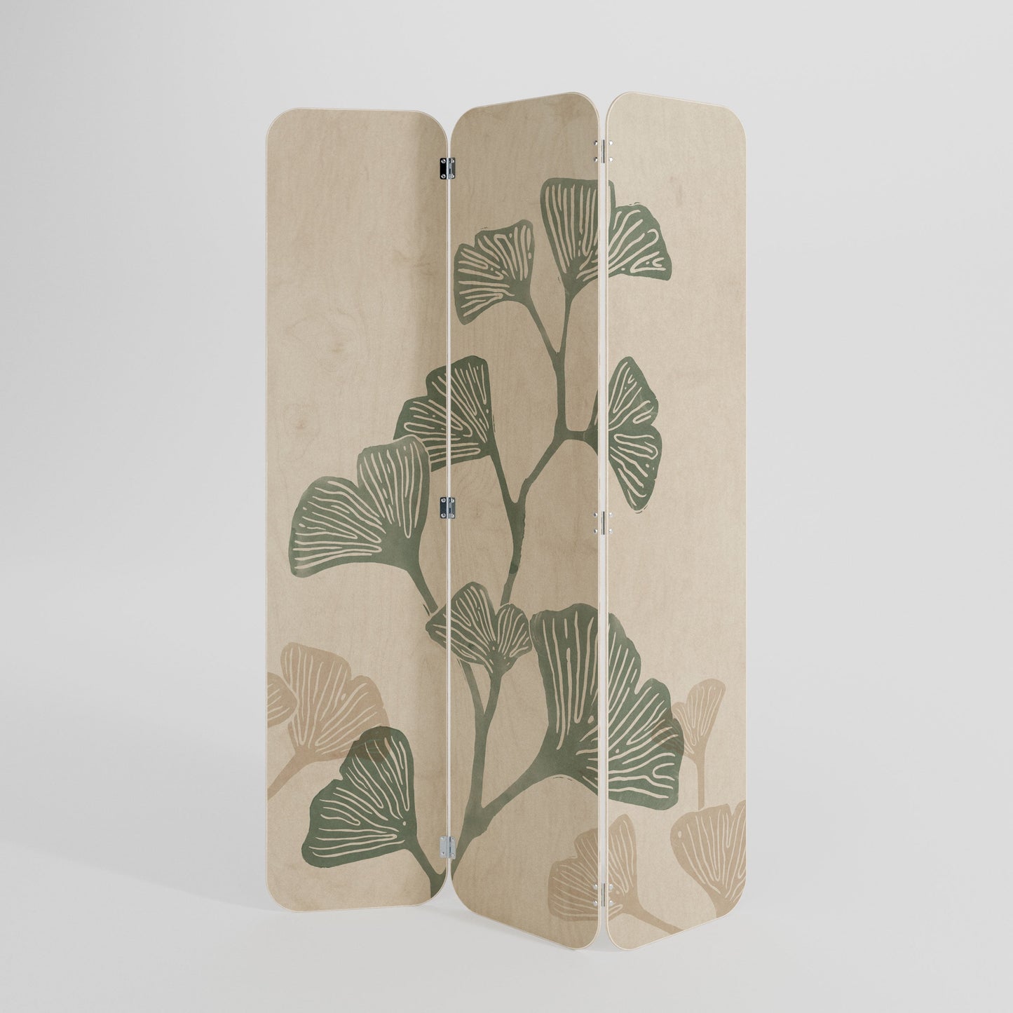 THE GOST OF GINKGO 3-Panel Plywood Room Divider