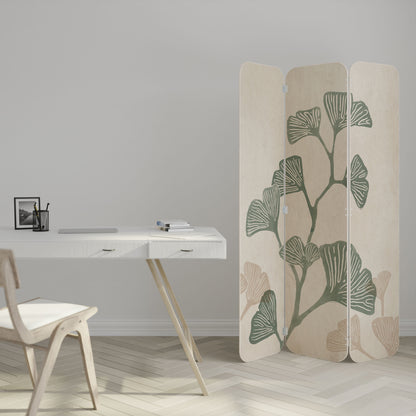 THE GOST OF GINKGO 3-Panel Plywood Room Divider