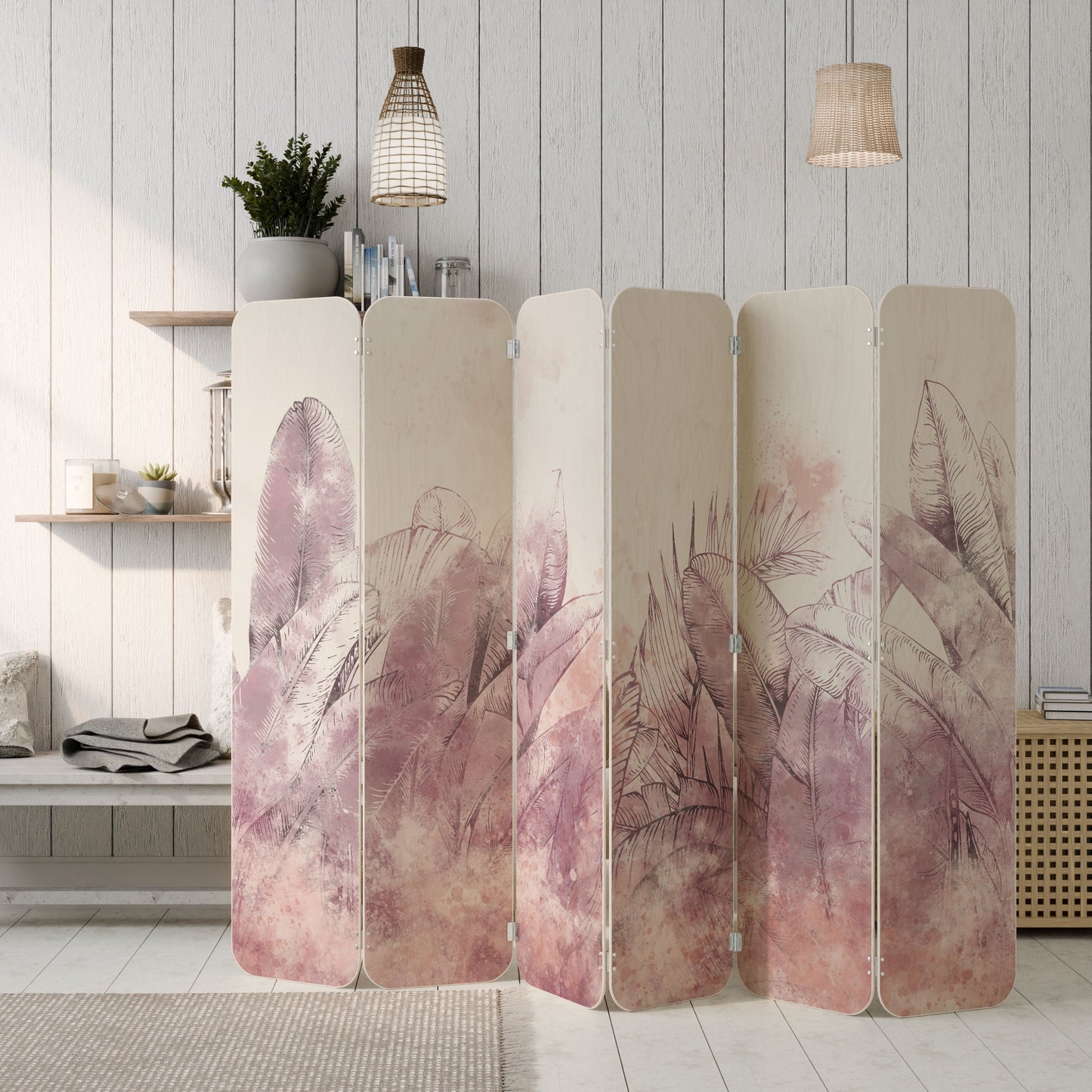 TROPICAL GLAM 6-Panel Plywood Room Divider