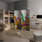 TROPICAL GLOW Biombo de 4 Painéis