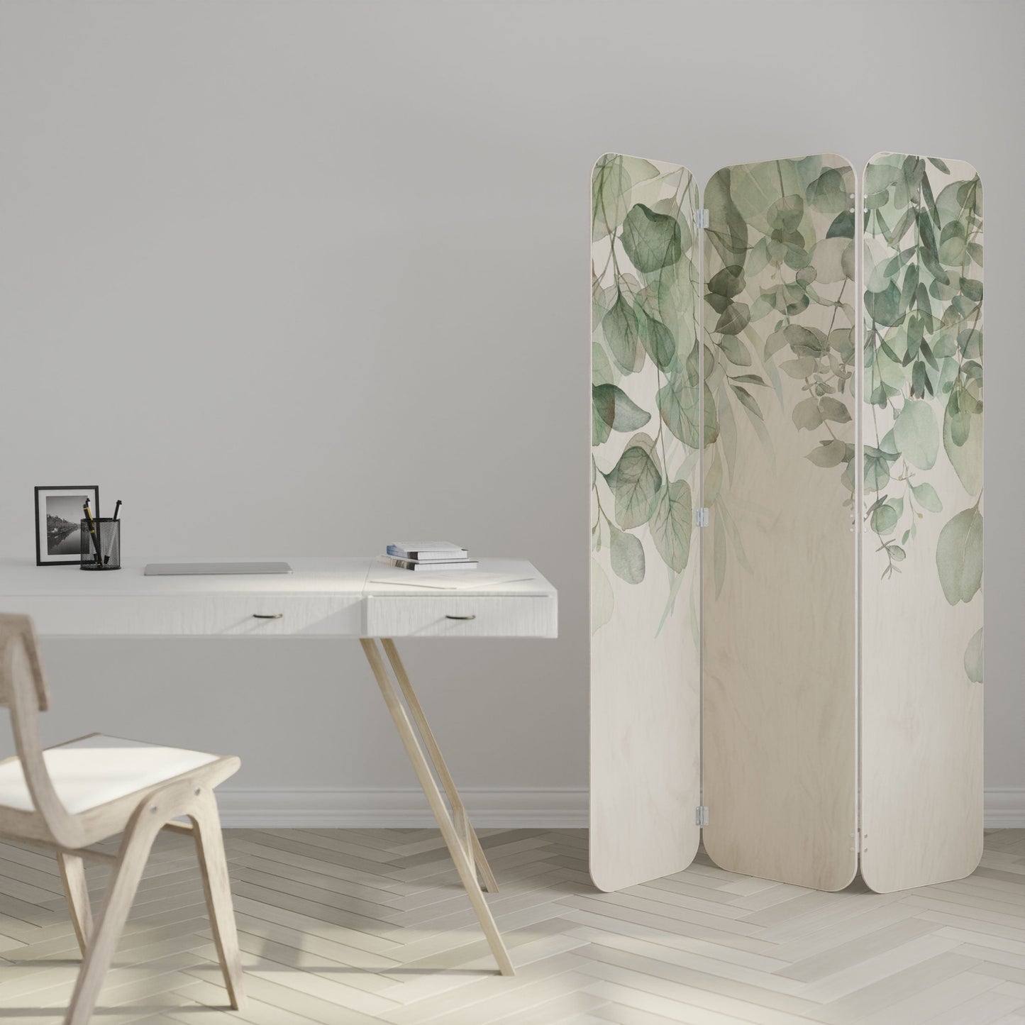 PURE VERDURE 3-Panel Plywood Room Divider