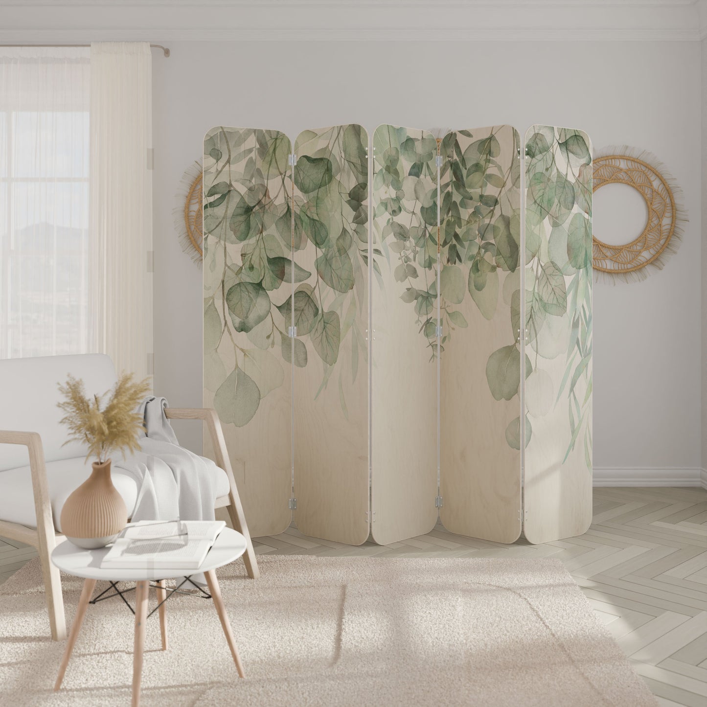 PURE VERDURE 5-Panel Plywood Room Divider