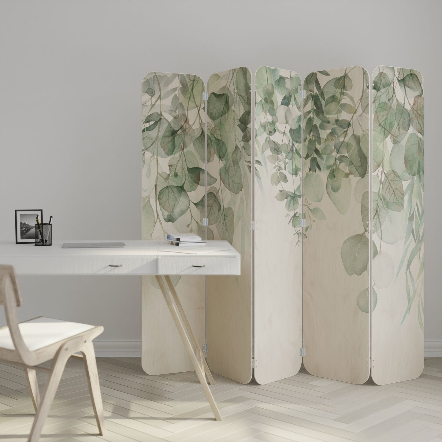 PURE VERDURE 5-Panel Plywood Room Divider