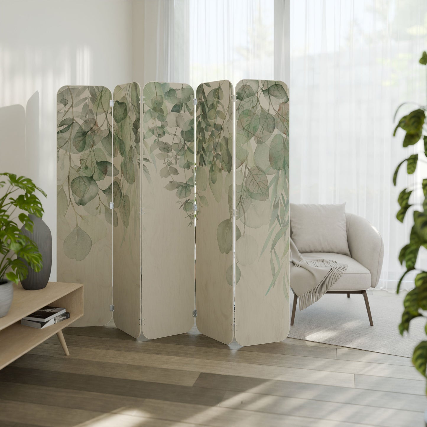 PURE VERDURE 5-Panel Plywood Room Divider