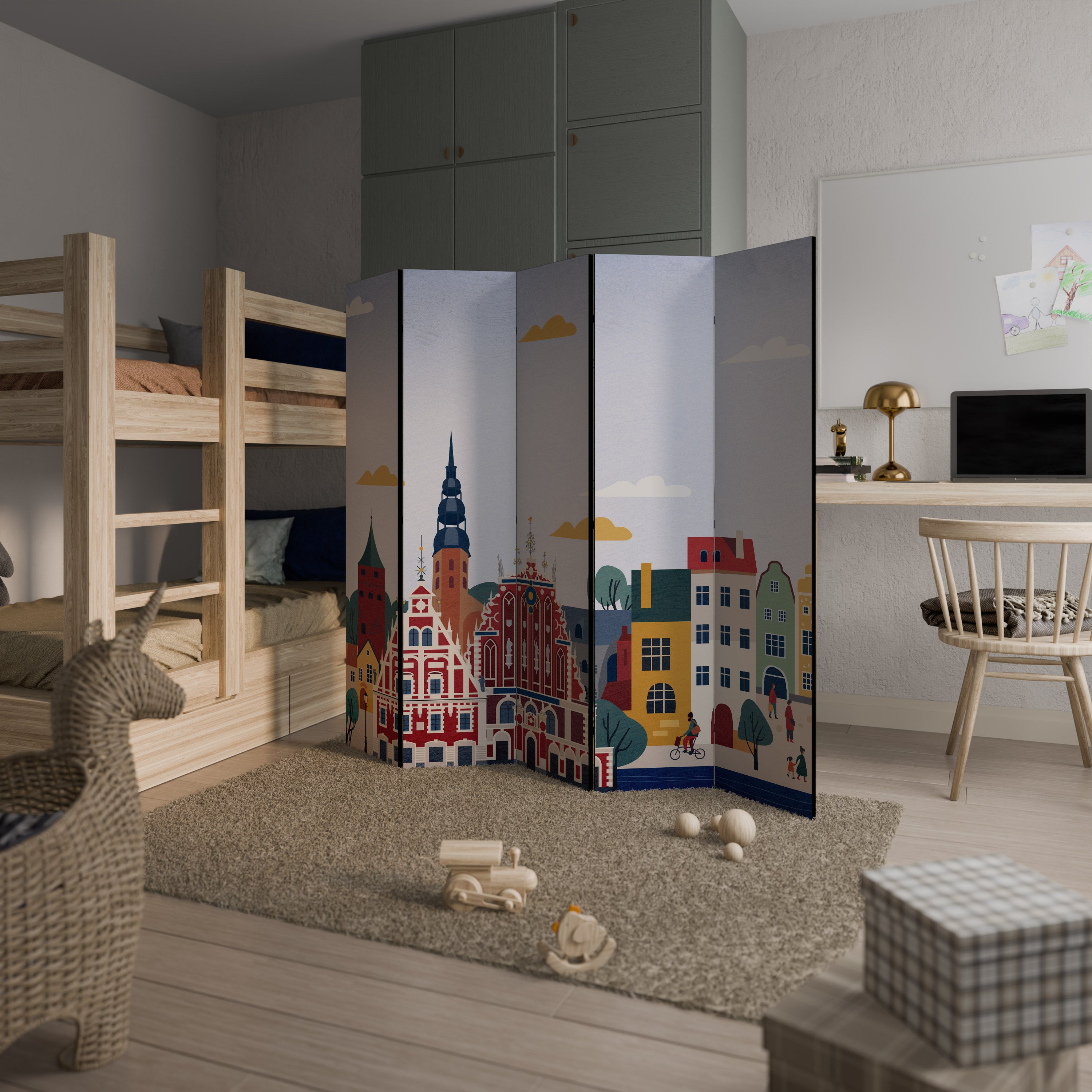 MEMORY OF RIGA Dekorativ rumsavdelare – 5 paneler