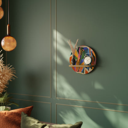 RAMPANT VEGETATION Round Art Shelf In Oak Effect