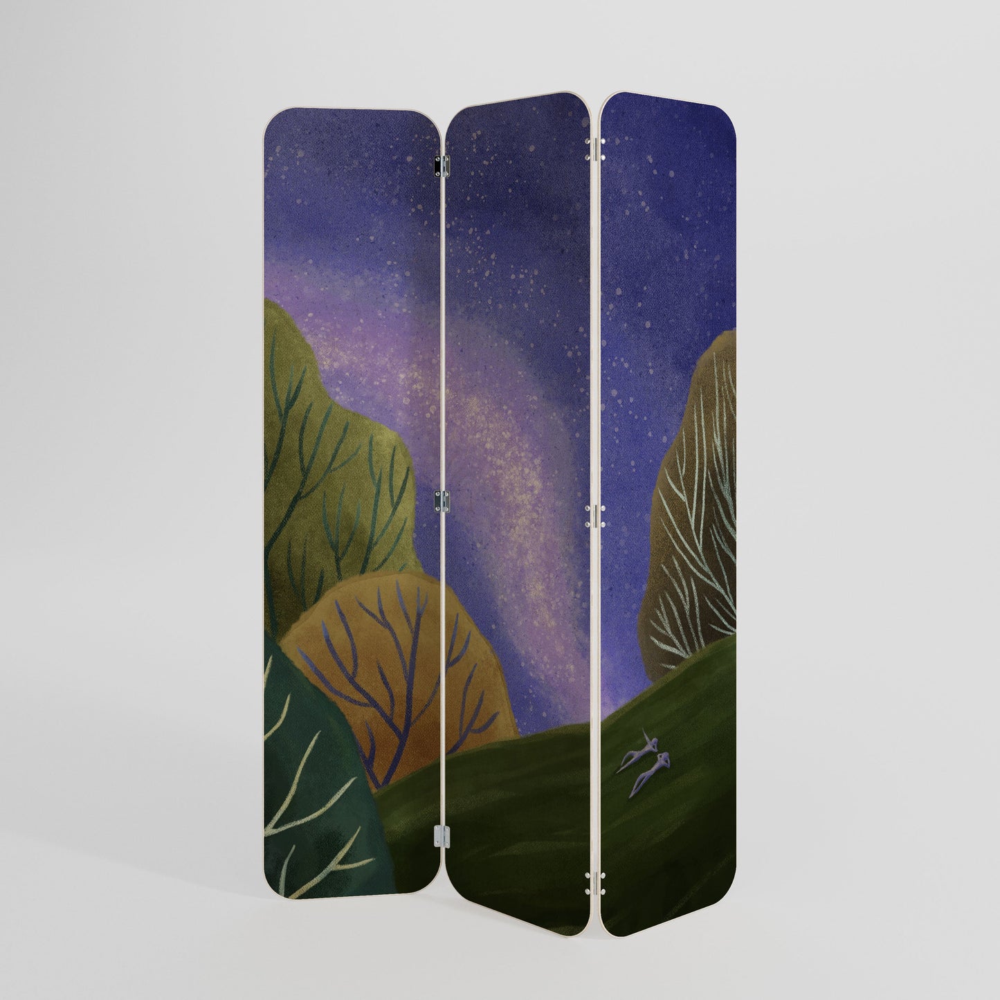 STARLIT VIBE 3-Panel Plywood Room Divider