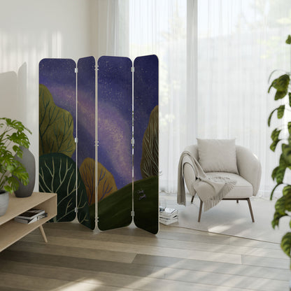 STARLIT VIBE 4-Panel Plywood Room Divider