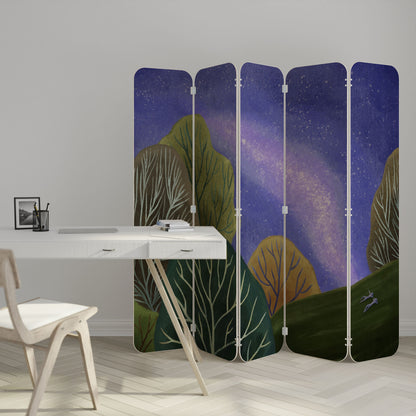 STARLIT VIBE 5-Panel Plywood Room Divider