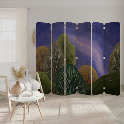 STARLIT VIBE 6-Panel Plywood Room Divider