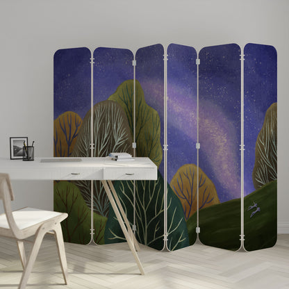 STARLIT VIBE 6-Panel Plywood Room Divider