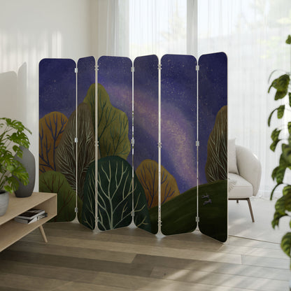 STARLIT VIBE 6-Panel Plywood Room Divider