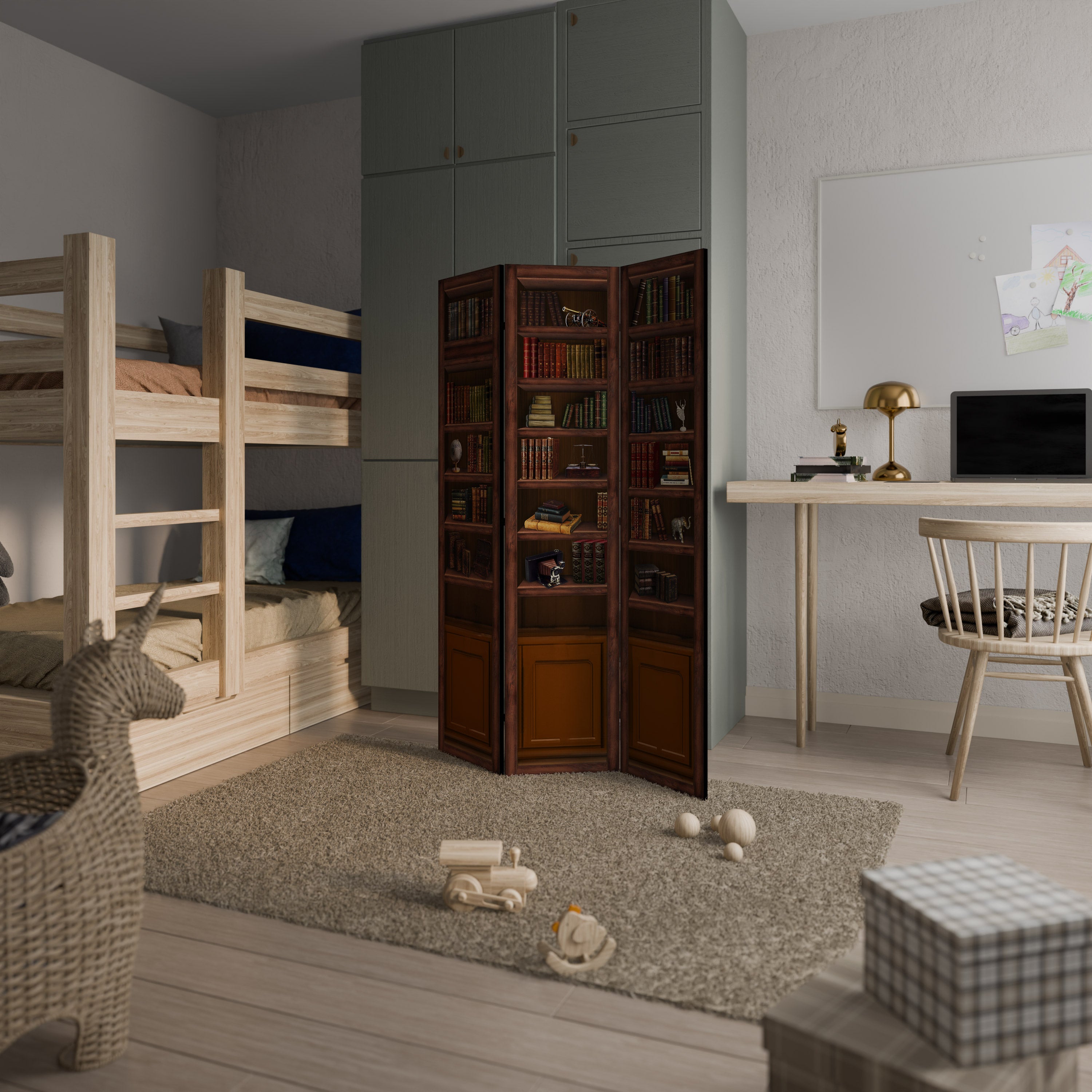 WISDOM IN WOOD 3-teiliger Paravent