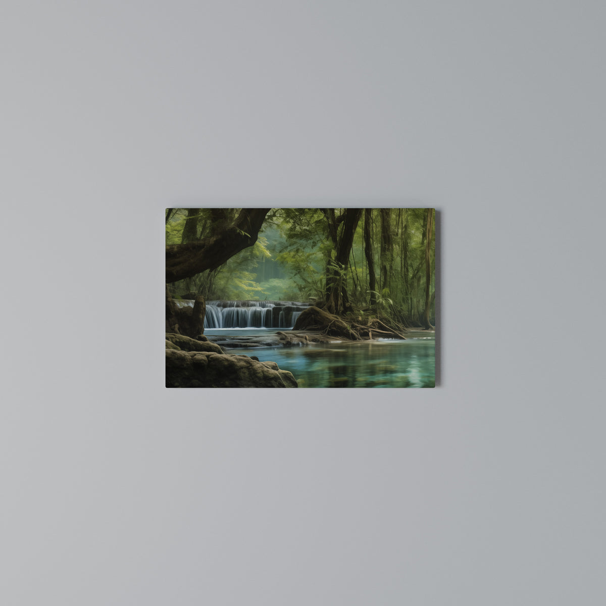 TRANQUIL WATERFALL ESCAPE Stampa su tela orizzontale