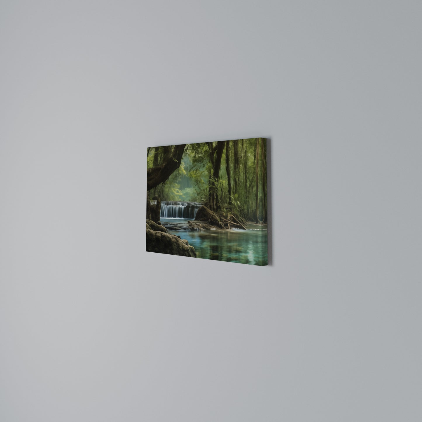 TRANQUIL WATERFALL ESCAPE Stampa su tela orizzontale