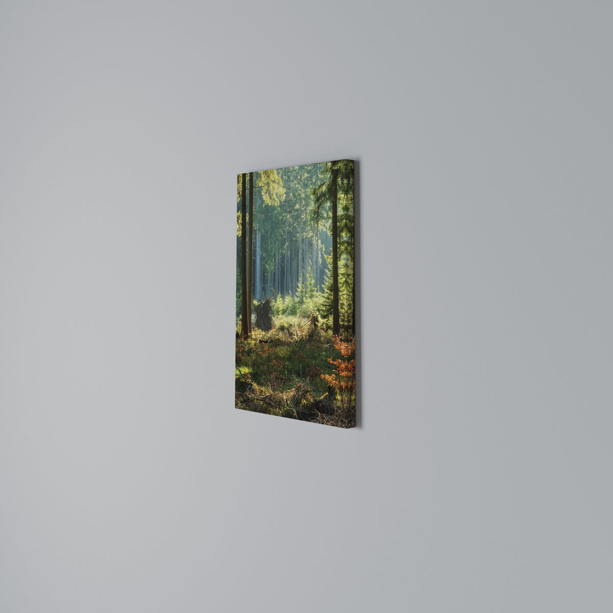 SUNLIT FOREST SERENADE Vertical Canvas Print