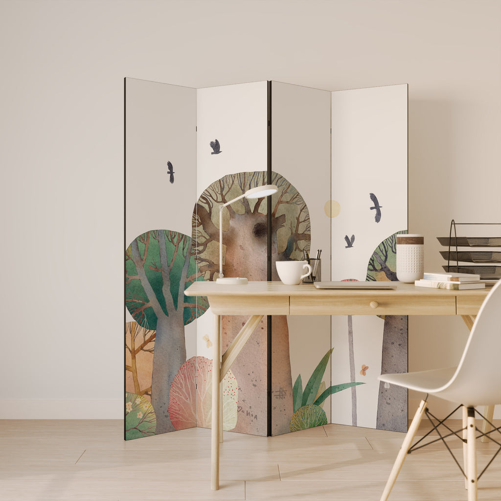 FLIGHT OVER 4-Panel Room Divider