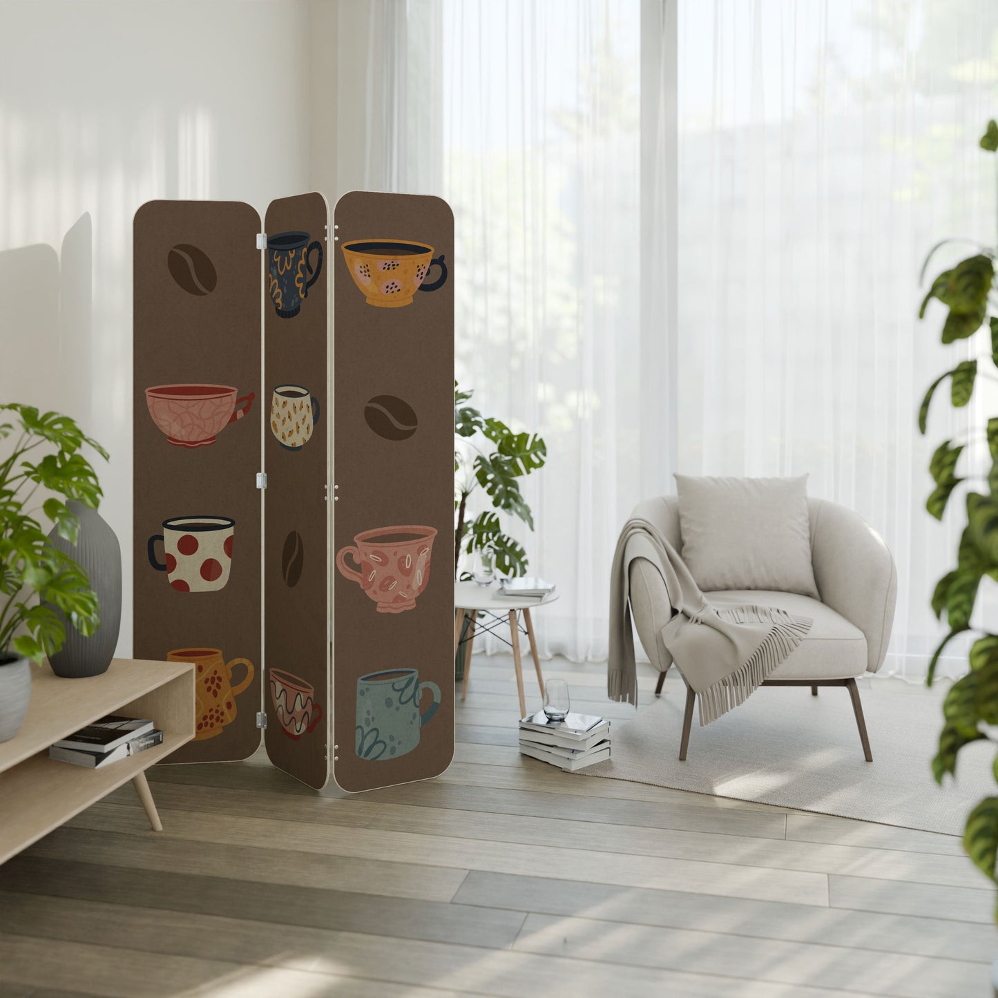 COFFEE BREAK 3-Panel Plywood Room Divider